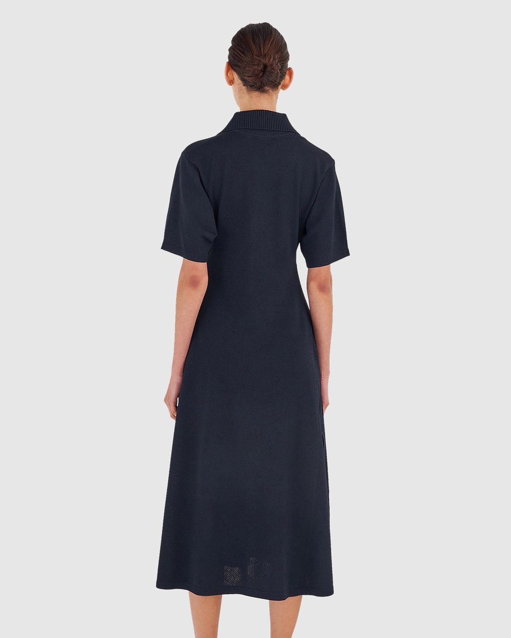 Mesh Stitch Polo Dress