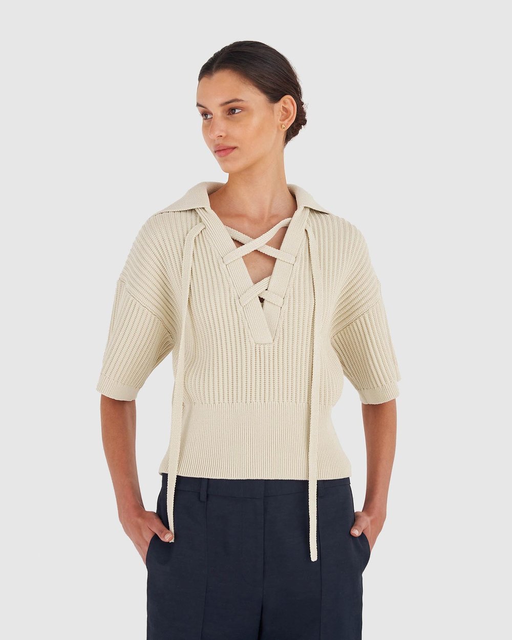 Short Sleeve Rib Knit