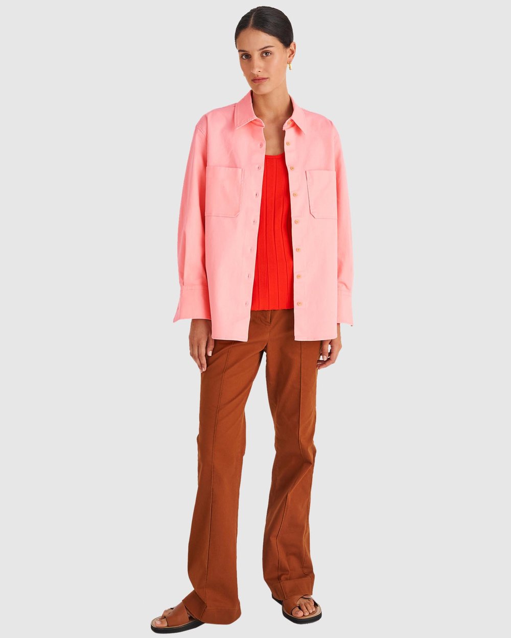 Drill Wide Leg Pants