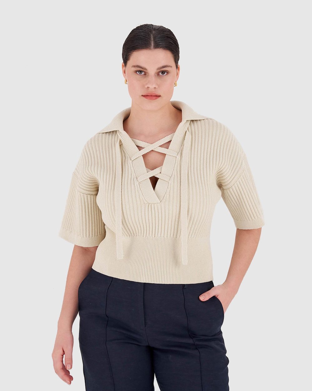 Short Sleeve Rib Knit