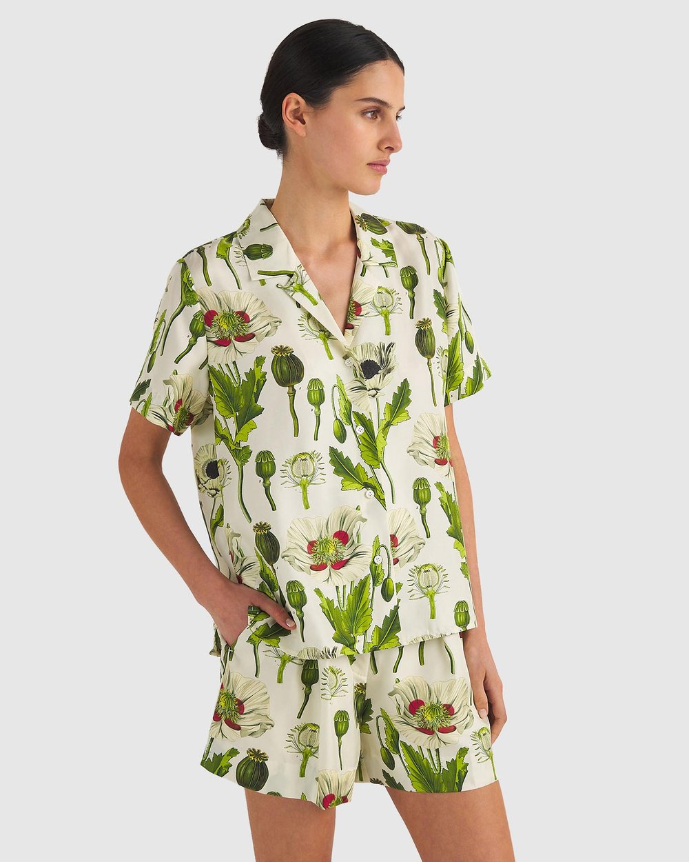 Garden Poppy Camp Shirt