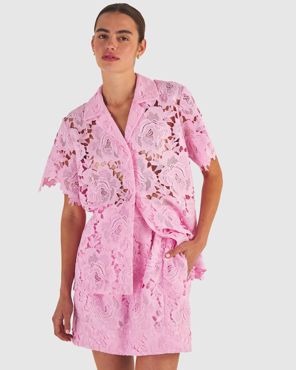 Lace Tuck Detail Skirt