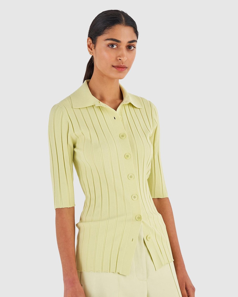 Half Sleeve Rib Cardi