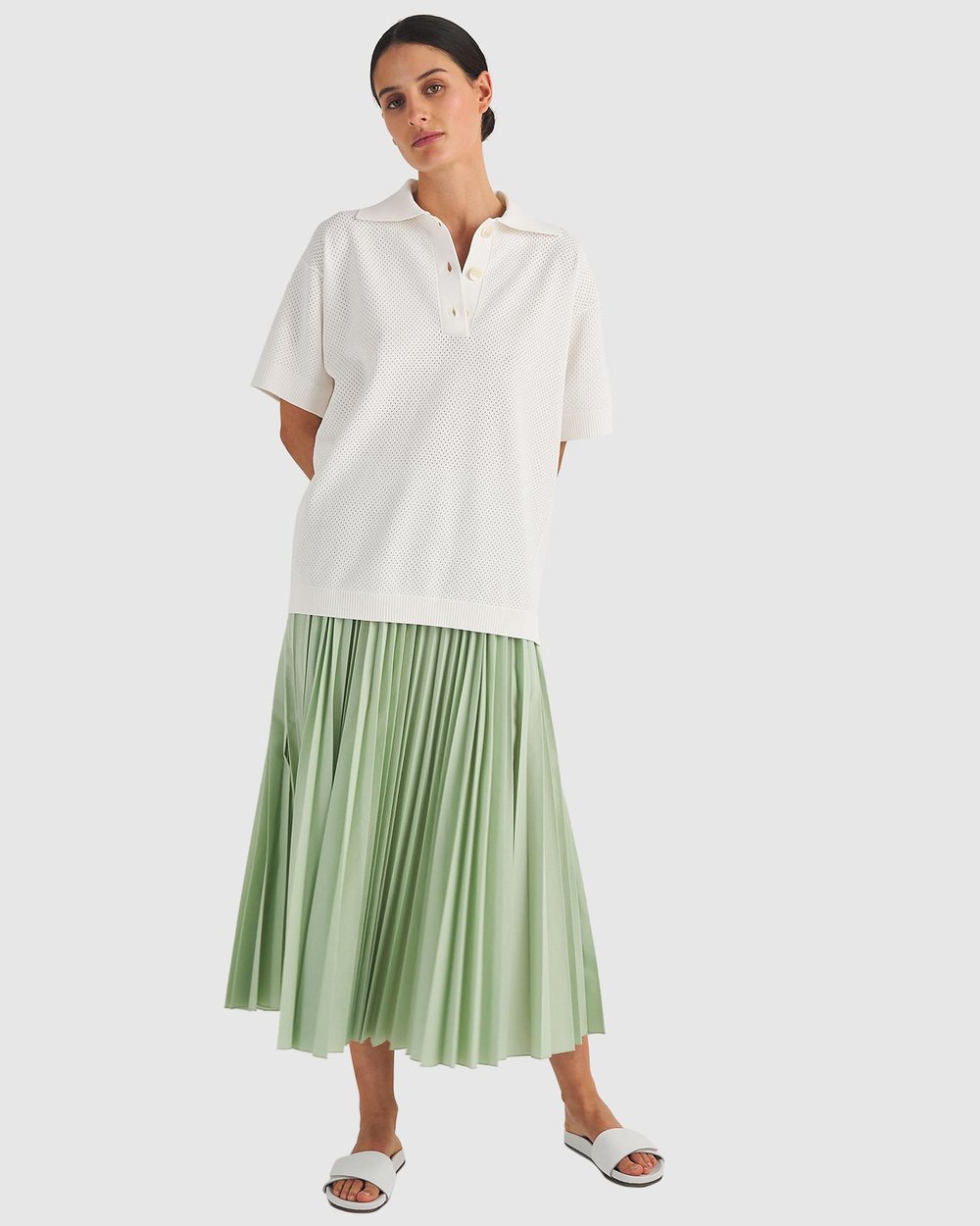 Mesh Stitch Polo Shirt