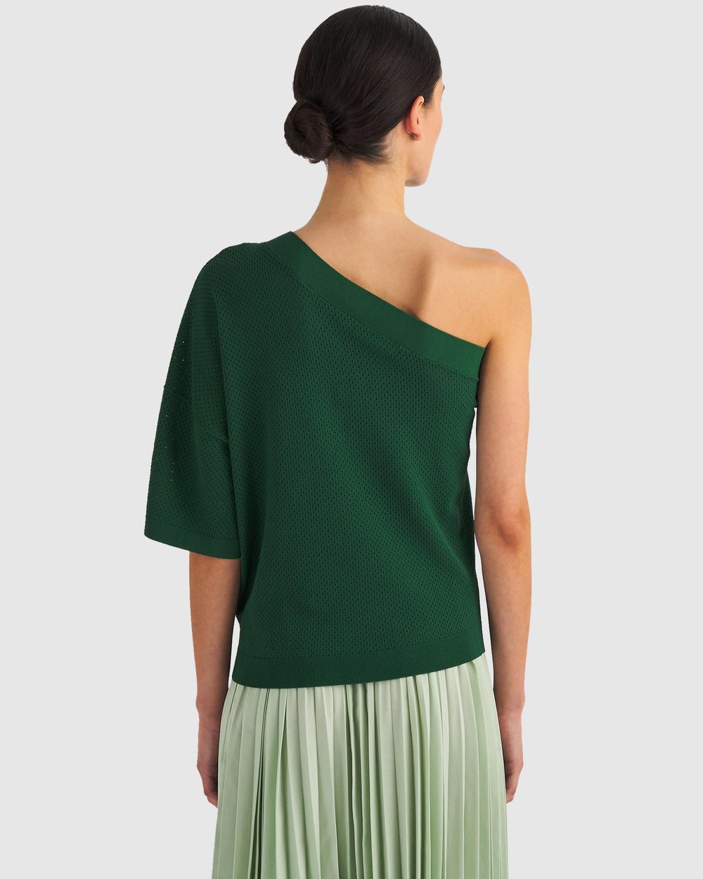 Mesh Stitch One Shoulder Top