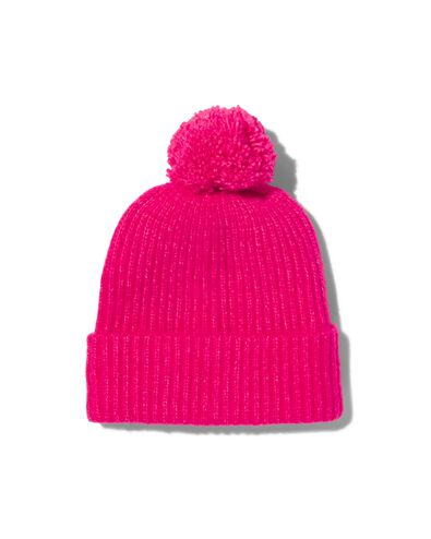kindermuts gebreid met pompon roze