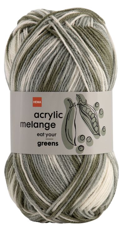 garen acryl 100gram 250m gem&ecirc;leerd groen