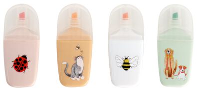 mini markers dieren - 4 stuks