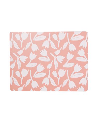 placemat 32x42 kurk roze met tulpen