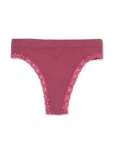 damesstring naadloos rib donkerroze