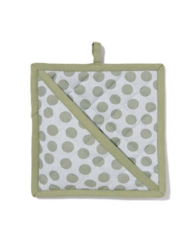 pannenlap 21x21 groene stippen