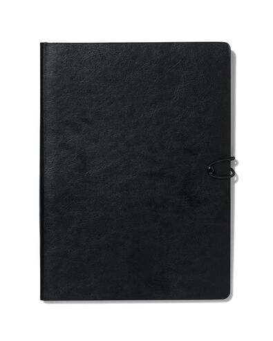 notitieboek gelinieerd PU zwart 18.5x25.5