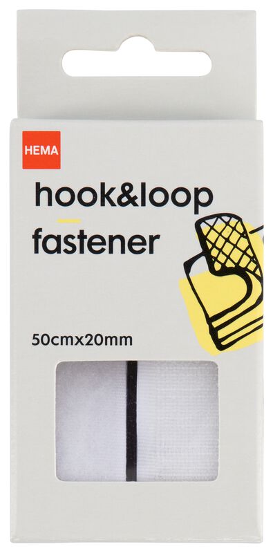 klittenband zelfklevend 50cmx20mm wit