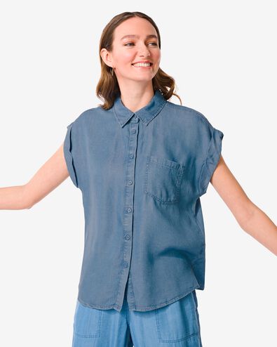 dames blouse Tina lichtblauw
