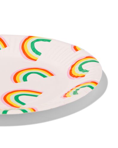 gebaksbordjes karton &Oslash;17.5cm rainbow - 8 stuks