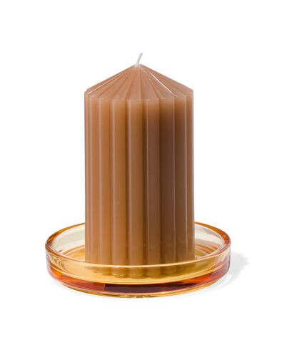kaarsonderzetter &Oslash;12x2 geel glas