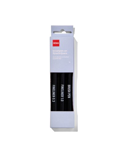 brushpen en fijnschrijvers - 3 stuks