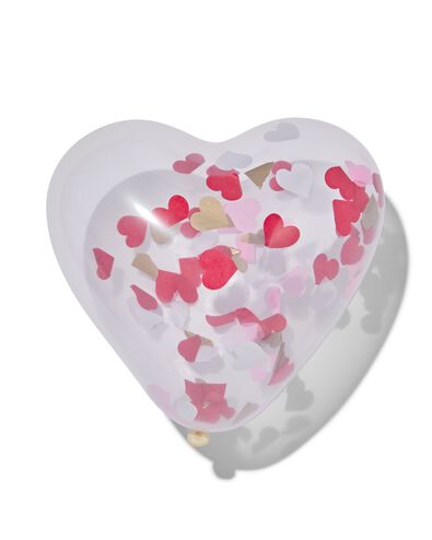 confettiballonnen hart 30 cm - 6 stuks