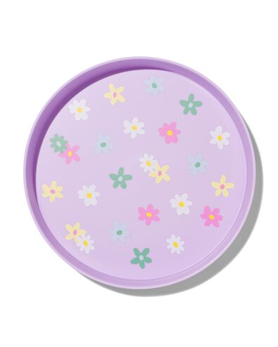 dienblad bloemen lila &Oslash;34x6.5