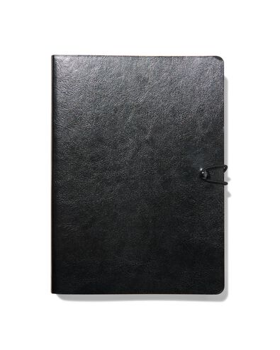 notitieboek gelinieerd PU zwart A5