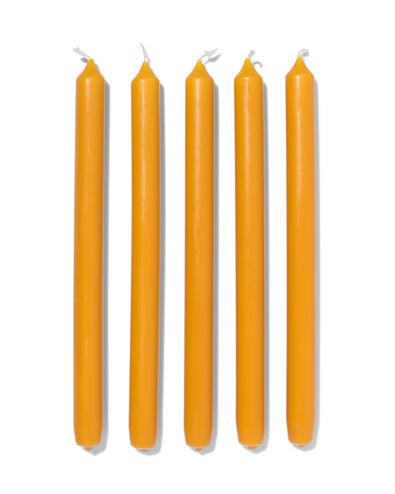 lange huishoudkaarsen &Oslash;2.2x29 mosterdgeel - 12 stuks