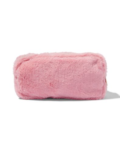 etui met dubbele rits fluffy roze