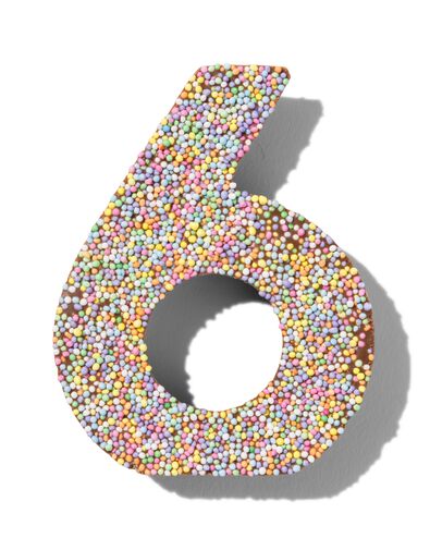 chocolade feestcijfer 6 met discodip