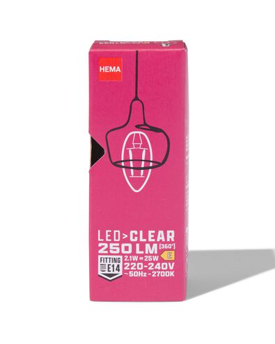 led kaars clear E14 2.1W 250lm