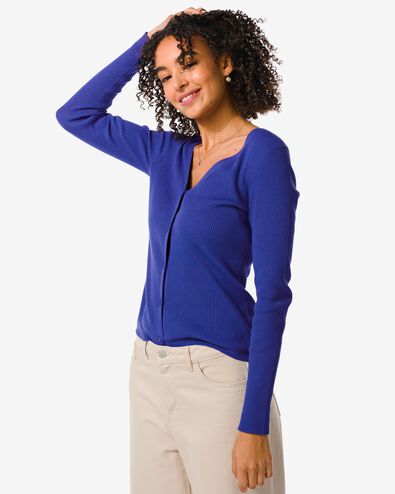 damesvest rib Ornella blauw