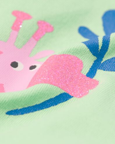 kinder pyjama stretch katoen giraf en poppennachtshirt groen