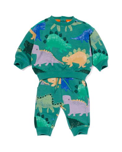 baby kleding sweatset dino groen