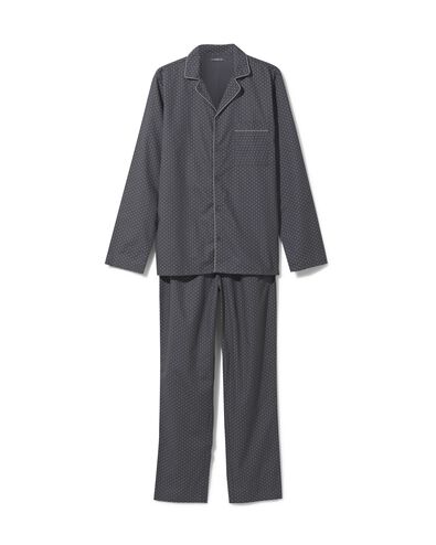heren pyjama met blokjes poplin zwart