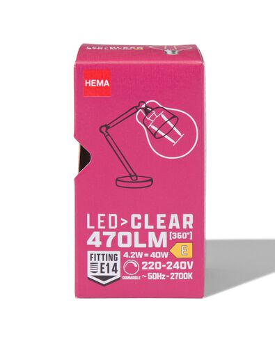 led kogel clear E14 4.2W 470lm dim