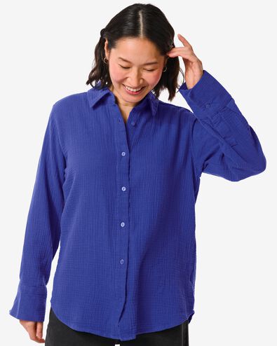 damesblouse Iris blauw
