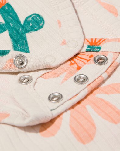 meegroei overslagromper rib met bamboe stretch ecru