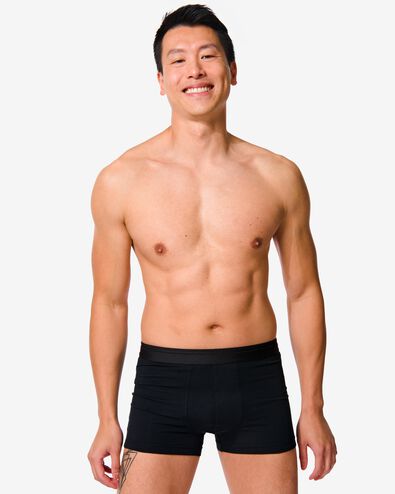 herenboxers kort real lasting cotton  - 2 stuks zwart