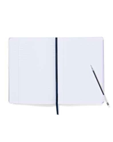 notitieboek A5 gelinieerd PU blauw