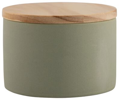kaars met 3 lonten in lichtgroene pot &Oslash;11x7.5