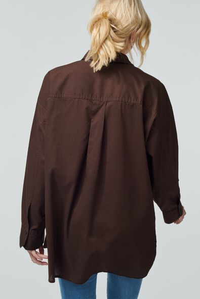 dames blouse poplin India bruin