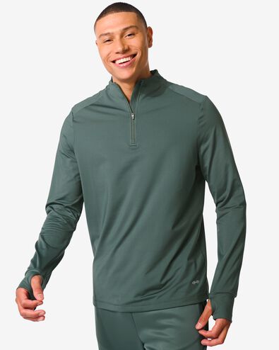 heren fleece sportshirt groen