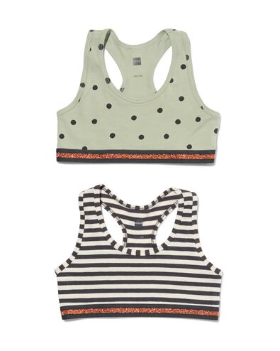 kinder croptops stretch katoen - 2 stuks lichtgroen