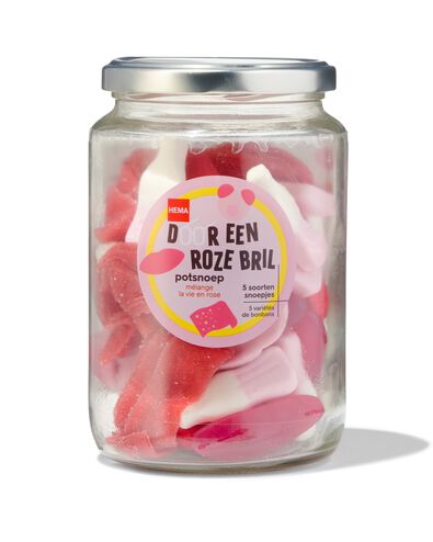 roze snoep in pot 350gram