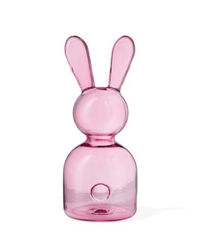 glazen konijn 12cm roze