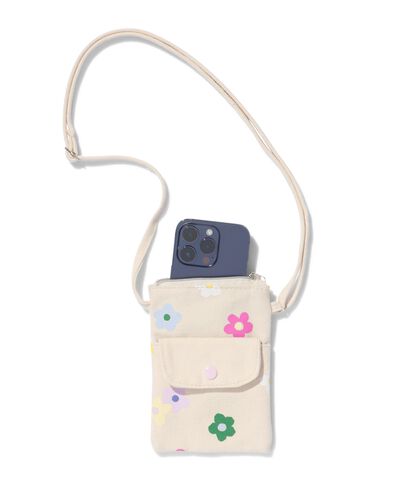 telefoontasje bloem 16x12 katoen