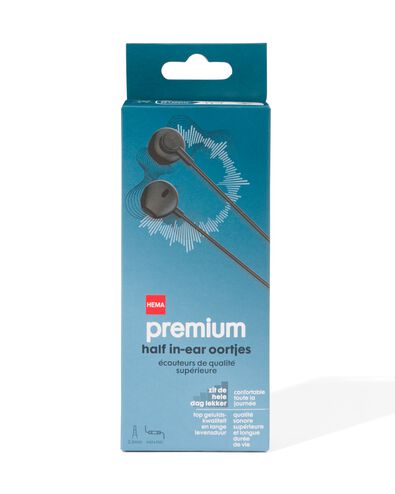 oortjes half in-ear premium zwart