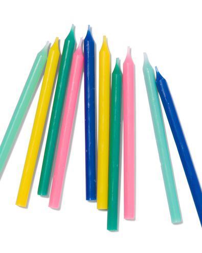taartkaarsjes met houders confetti - 10 stuks
