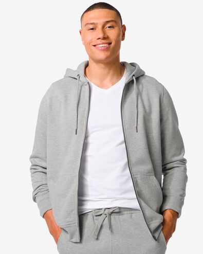 heren sweatvest met capuchon grijs