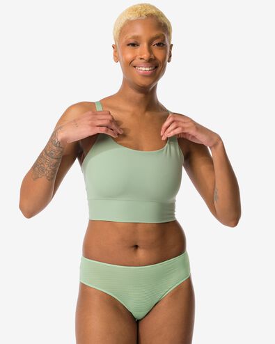 dames brazilian micro met mesh middengroen