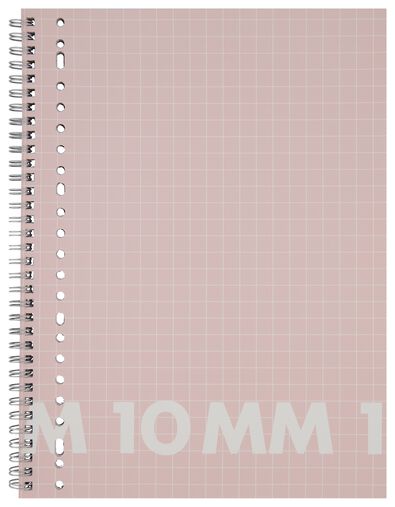 collegeblok roze A4 geruit 10mm - 3 stuks