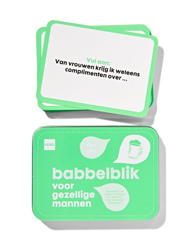 babbelblik voor gezellige mannen